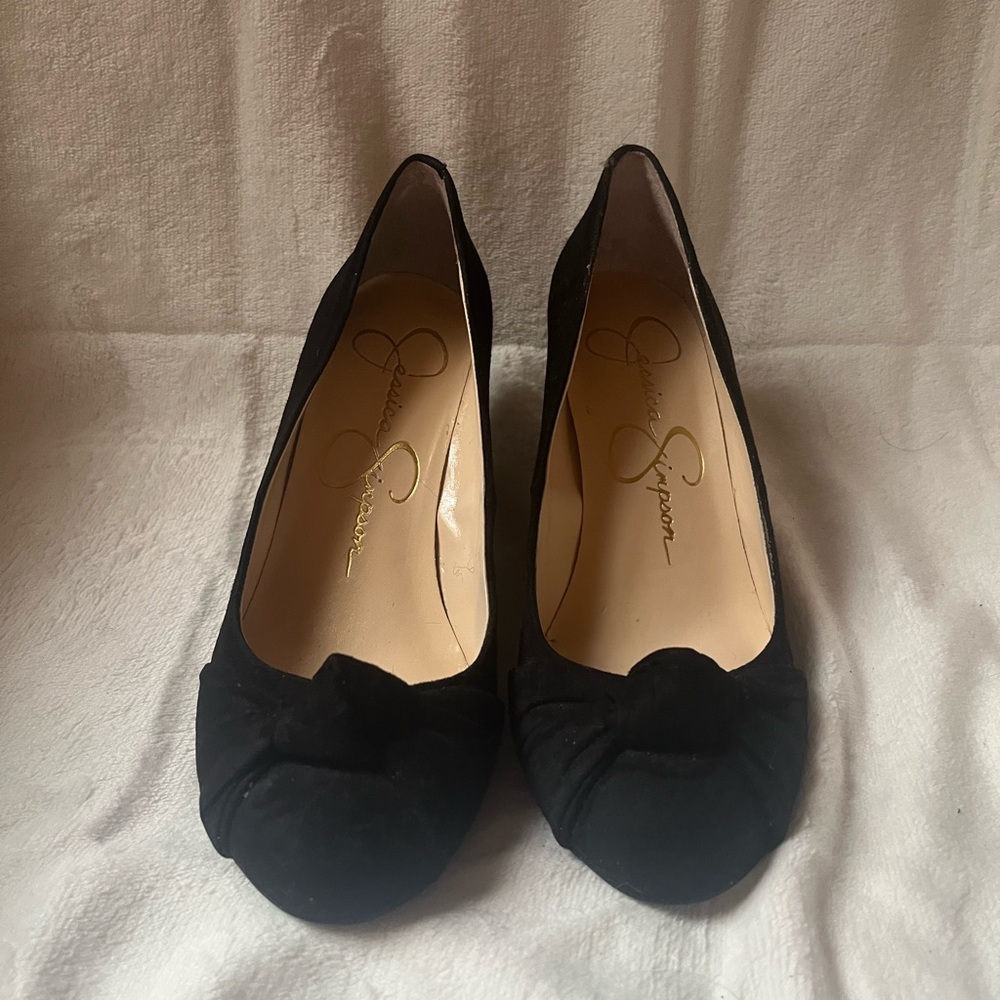 Jessica Simpson Black Wedge Shoes Elegant Design
